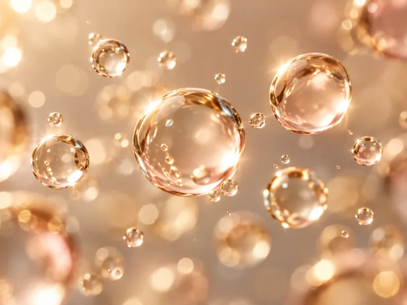 Lichtdurchflutete Wassertröpfchen in Gold-Rosé